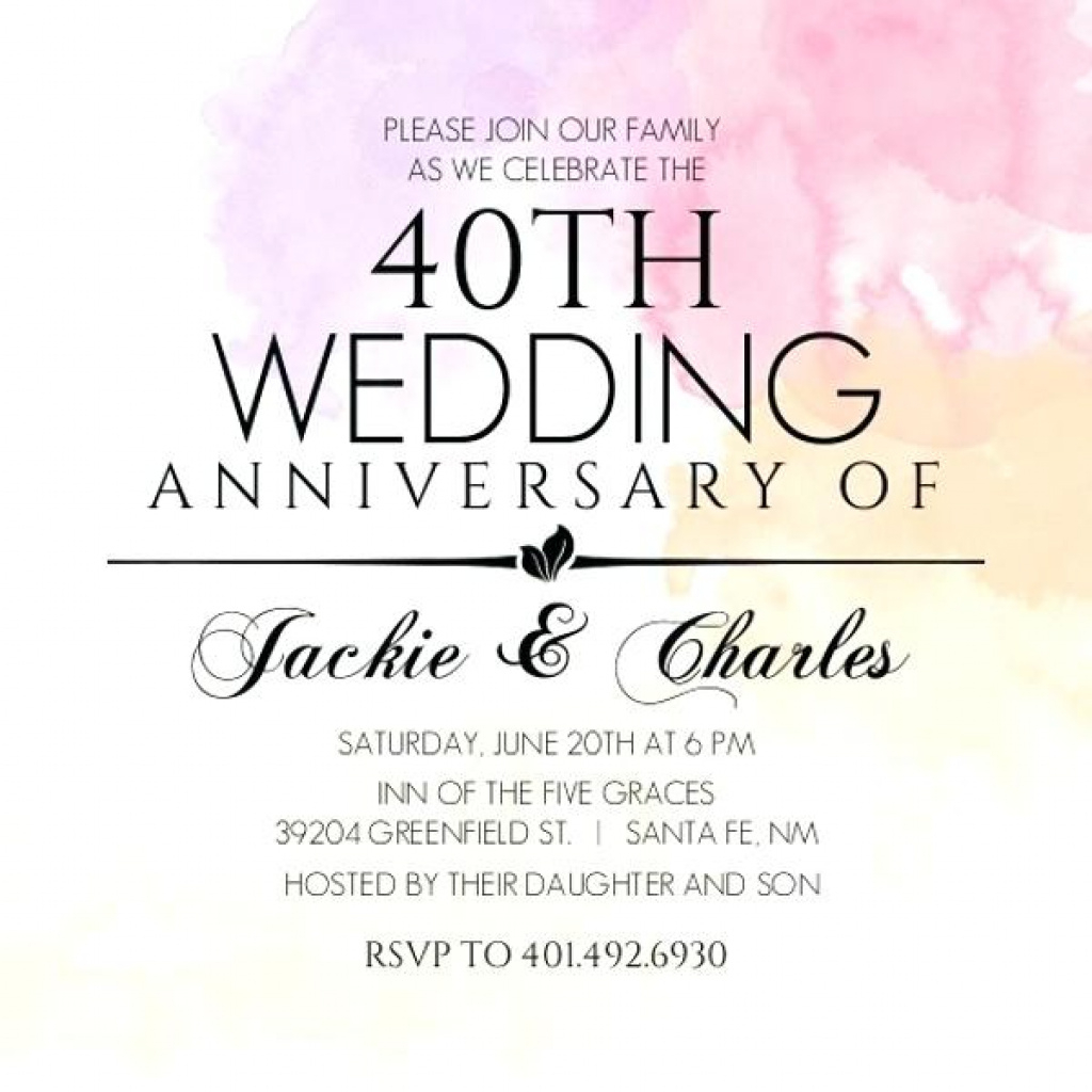 40Th Wedding Anniversary Invitations New 40th Wedding Anniversary Invitations And Anniversary Invitations