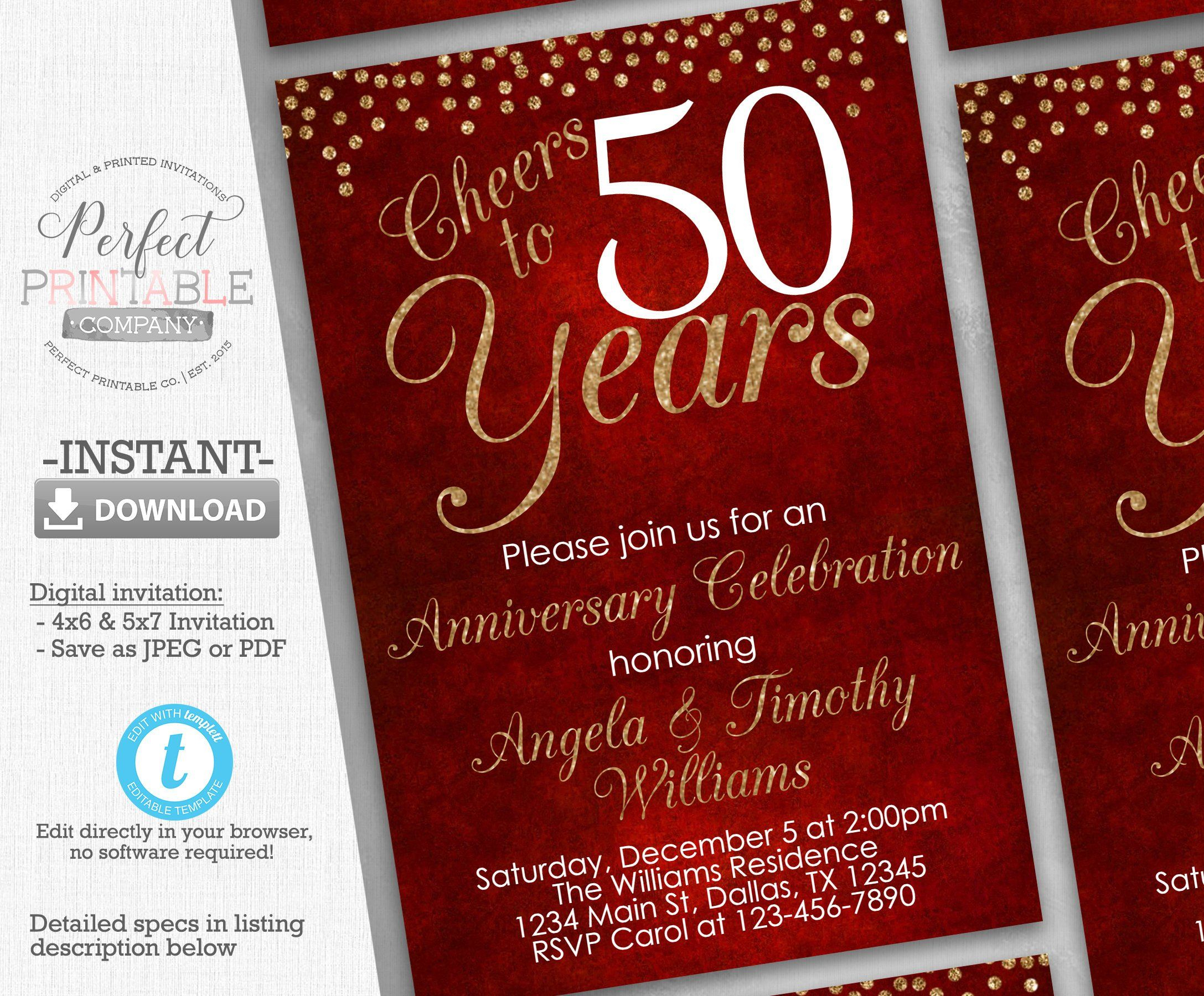 40Th Wedding Anniversary Invitations Ru Red Anniversary Invitation Ru Red Wedding Anniversary