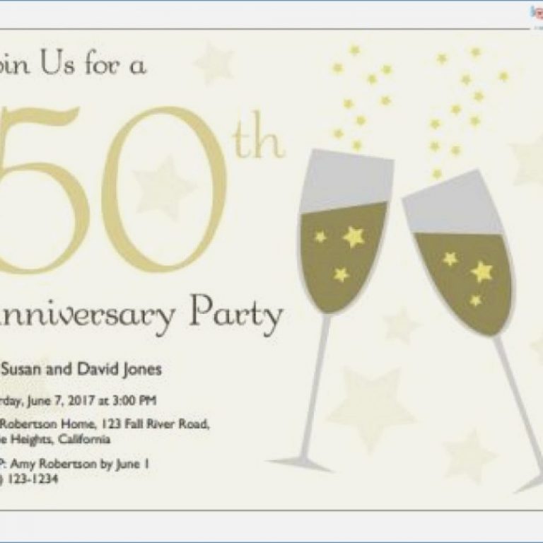50Th Wedding Invitations Printable 50th Anniversary Invitations Free ...