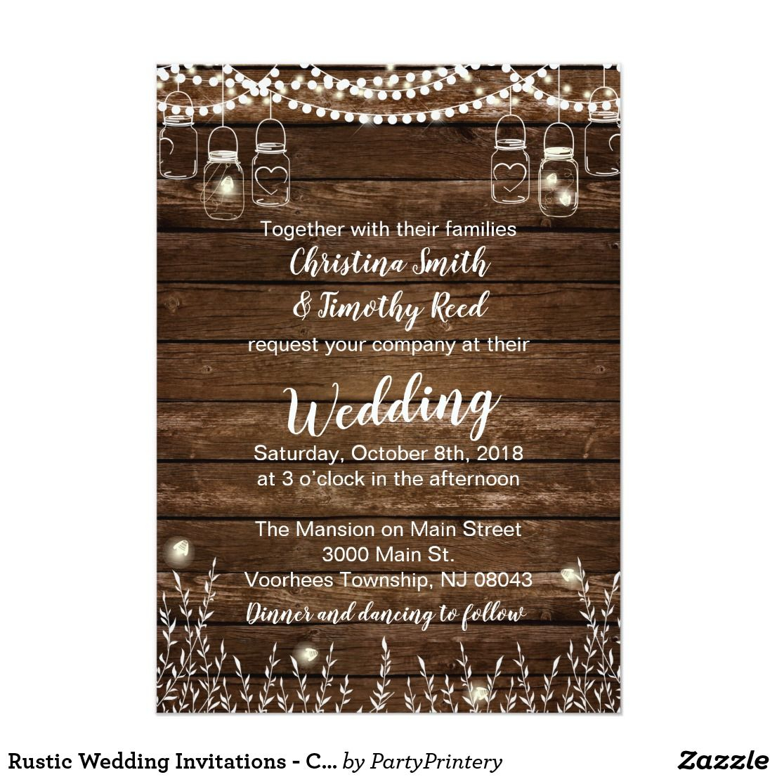 Country Themed Wedding Invitations Rustic Wedding Invitations Country Wedding In 2018 Wedding