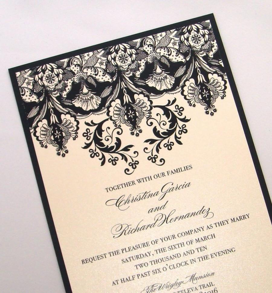 Damask Wedding Invitations Damask Wedding Invitation Elegant Wedding Invitation Floral