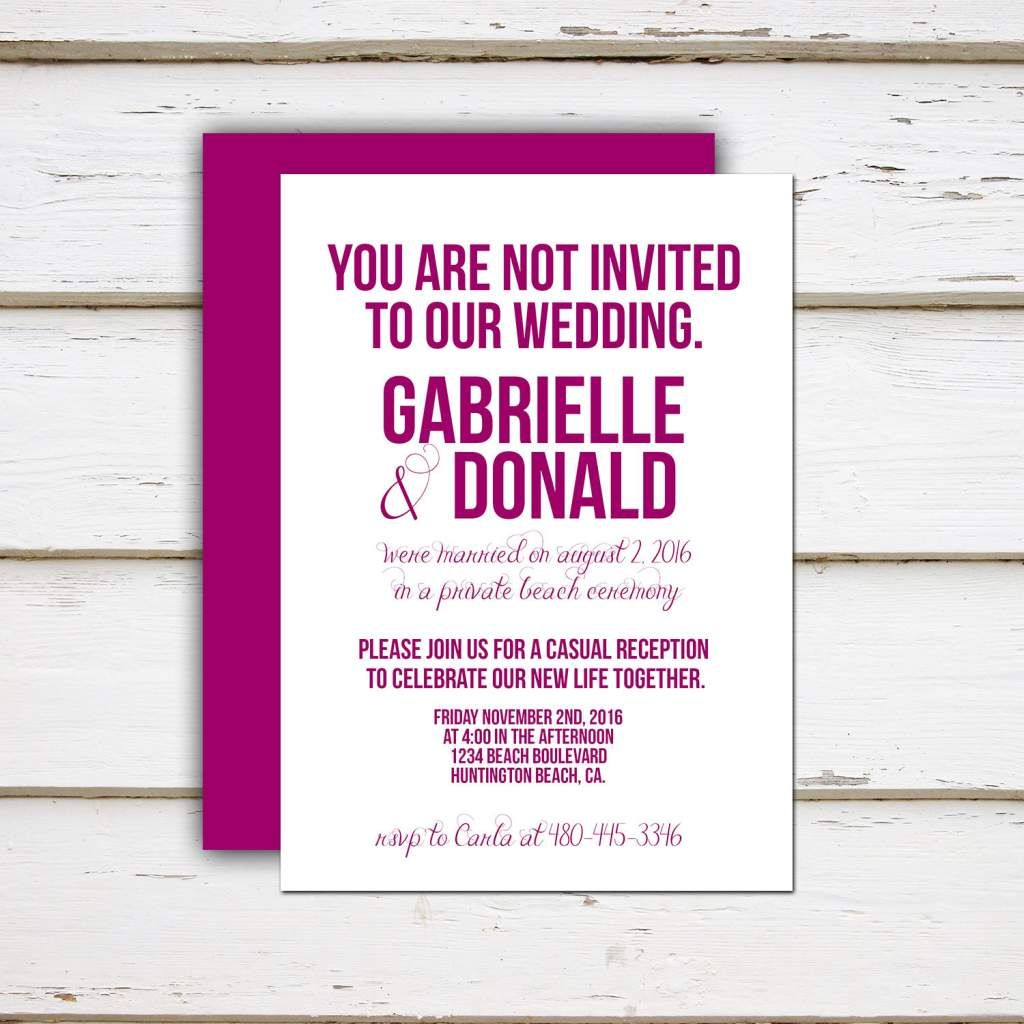 Funny Wedding Invitation Wording Funny Beach Wedding Invitation