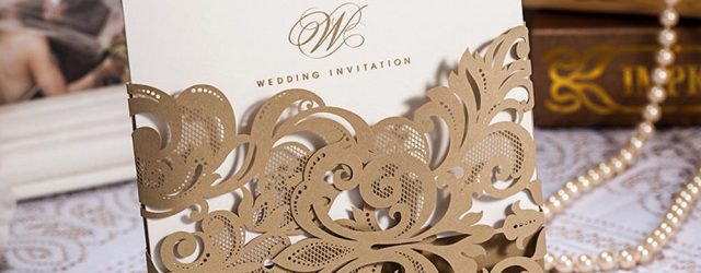 Laser Wedding Invitations Laser Cut Wedding Invitations Card Lace Flower Pattern Champange