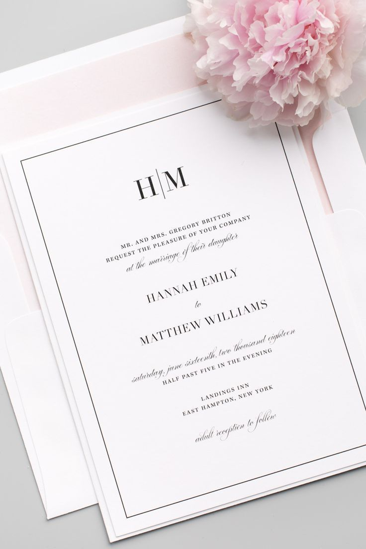 plain wedding invitations glam monogram wedding