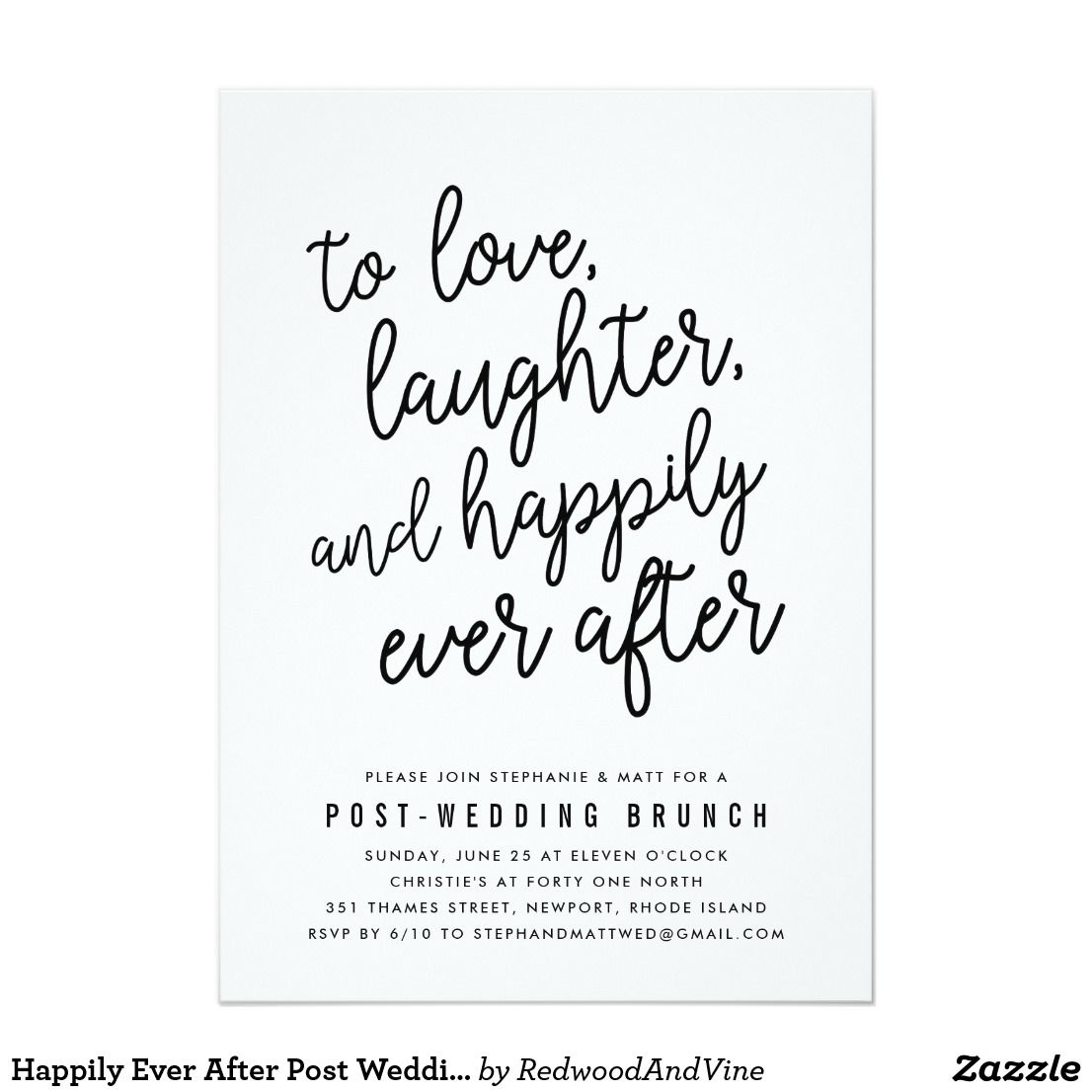 Post Wedding Brunch Invitations Happily Ever After Post Wedding Brunch Invitation In 2018 Wedding