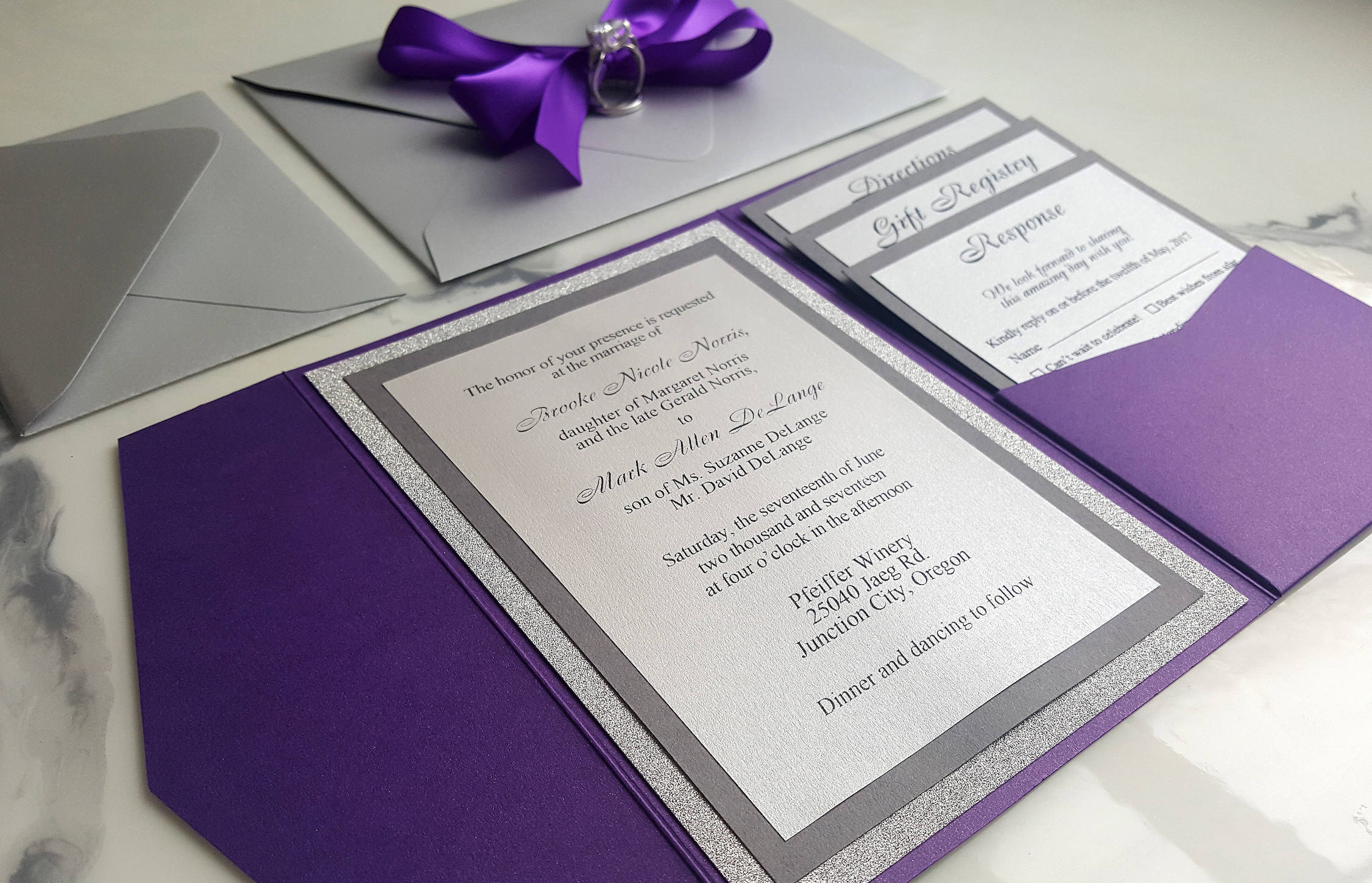 30  Pretty Image of Purple And Silver Wedding Invitations regiosfera com