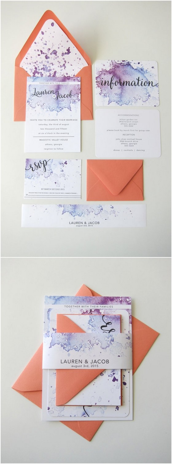 37+ Amazing Image of Purple Wedding Invitation Kits