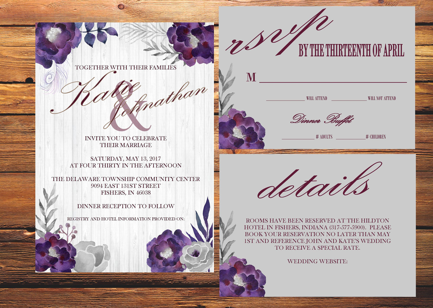 37+ Amazing Image of Purple Wedding Invitation Kits