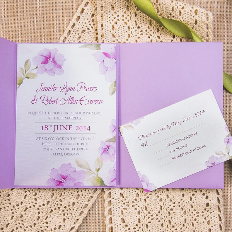 37+ Amazing Image of Purple Wedding Invitation Kits