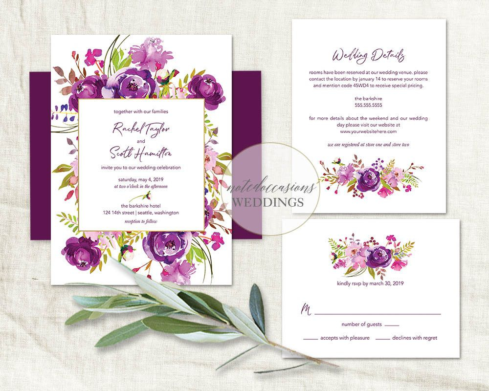 37+ Amazing Image of Purple Wedding Invitation Kits