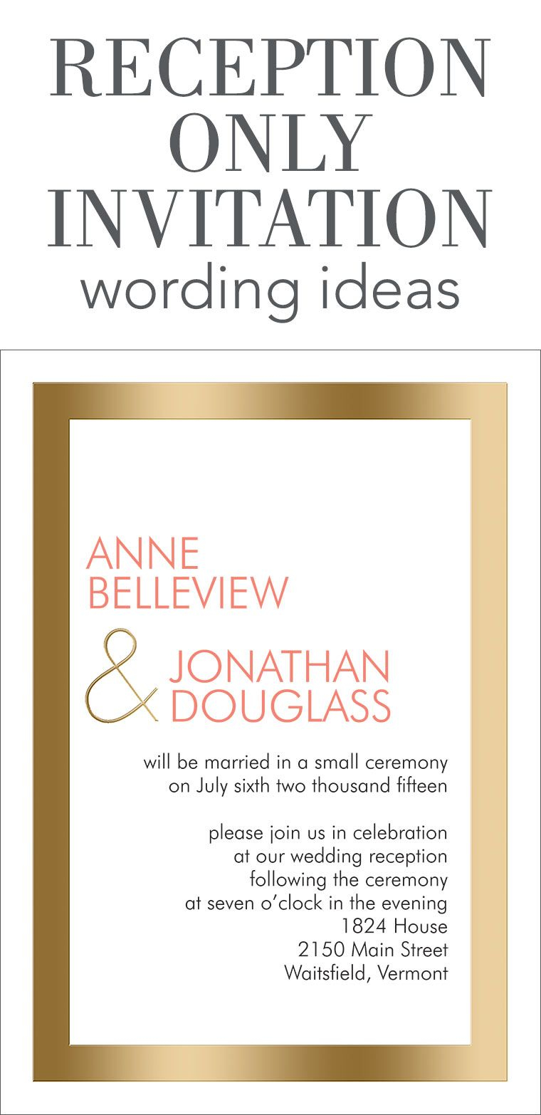 Reception Only Wedding Invitations Reception Only Invitation Wording Wedding Help Tips Pinterest
