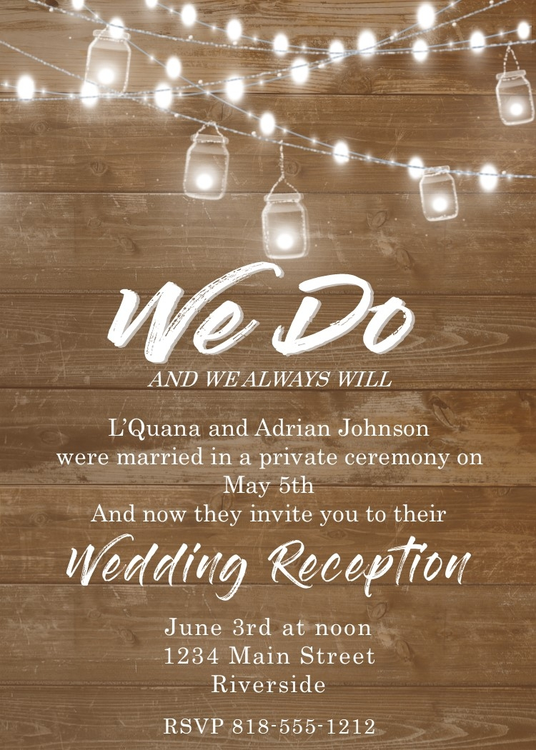 Reception Only Wedding Invitations Reception Only Wedding Invitations