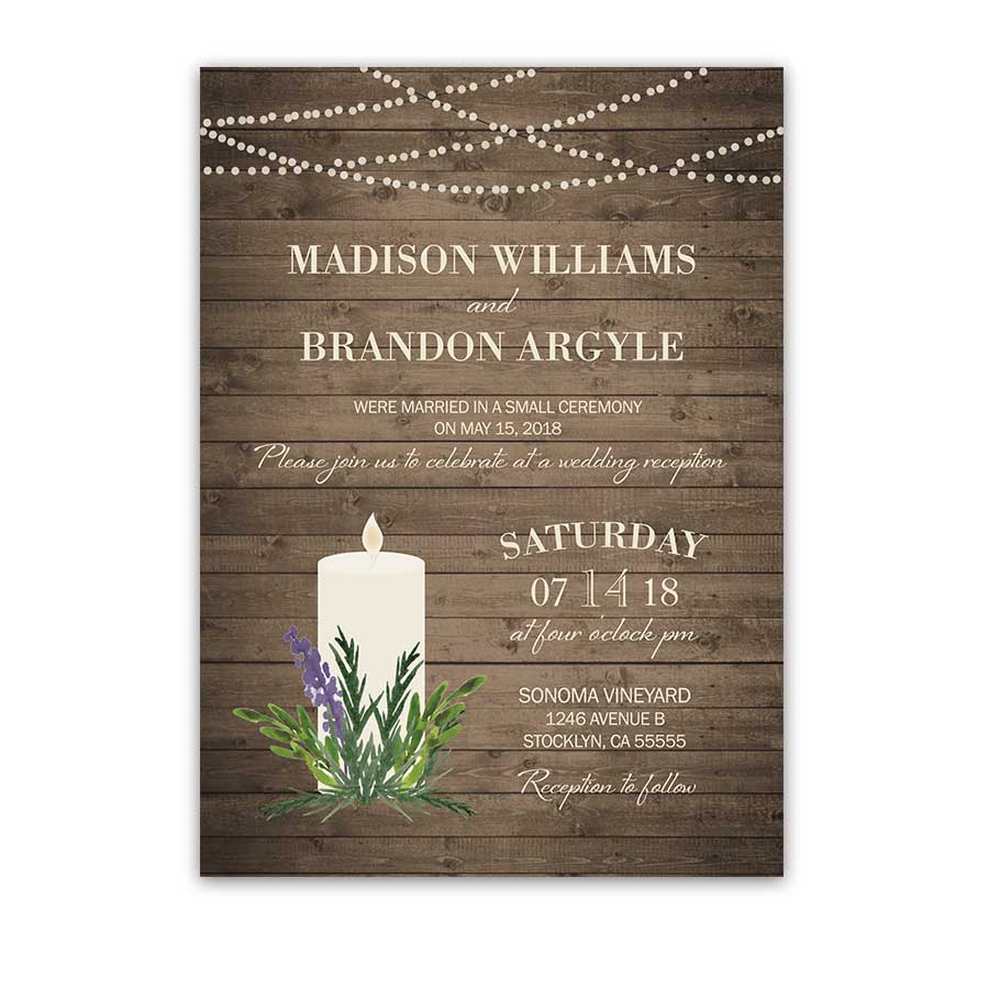 Reception Only Wedding Invitations Rustic Greenery Wedding Reception Only Invitation