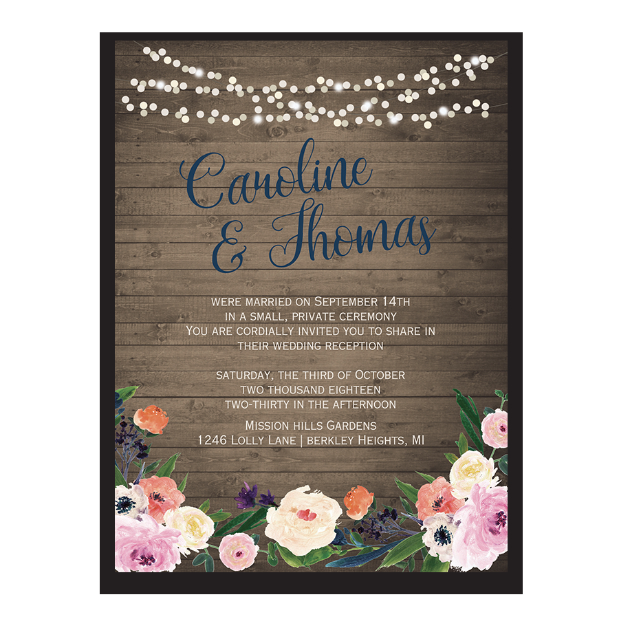 Reception Only Wedding Invitations Watercolor Floral Bohemian Wedding Reception Only Invite