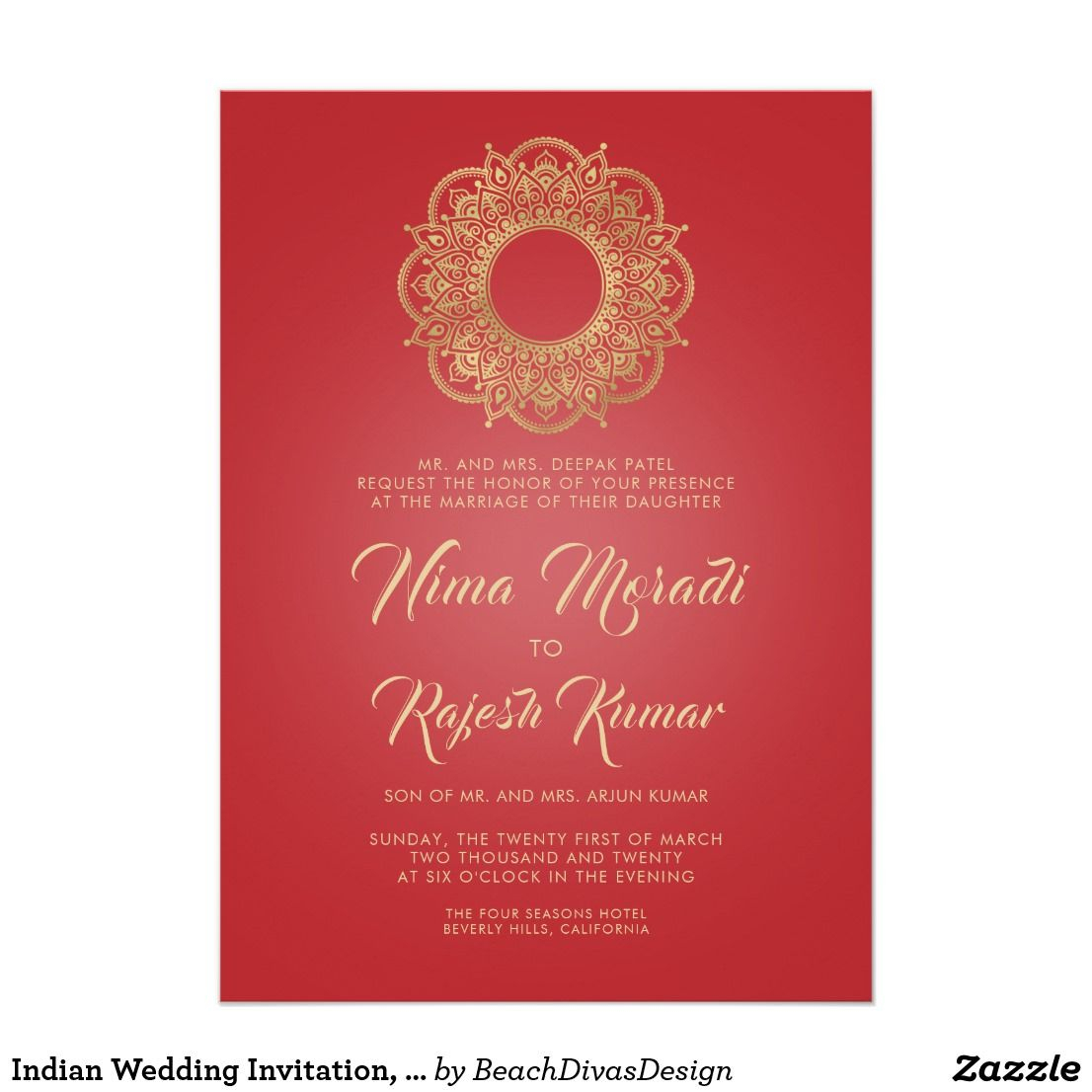 35+ Creative Picture of Red And Gold Wedding Invitations