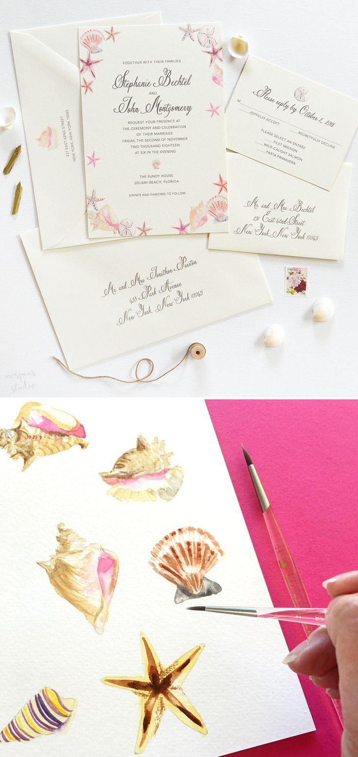35+ Great Image of Seashell Wedding Invitations - regiosfera.com