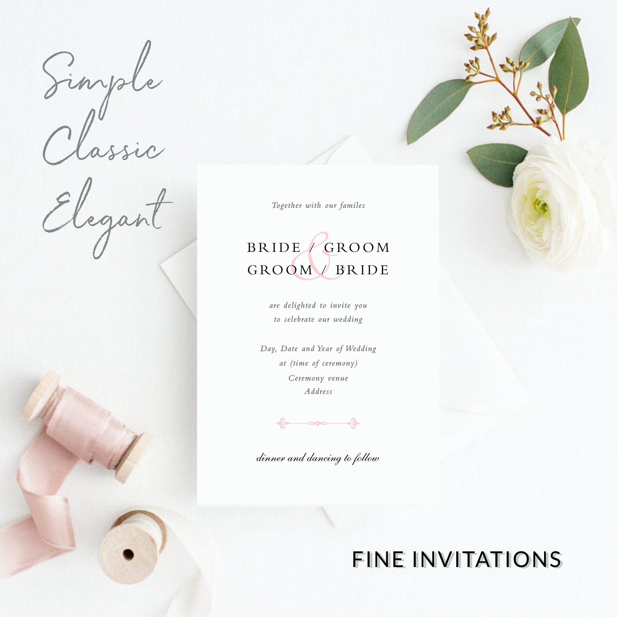 Simple Elegant Wedding Invitations Classic Elegant Wedding Invitations Fine Invitations Sydney