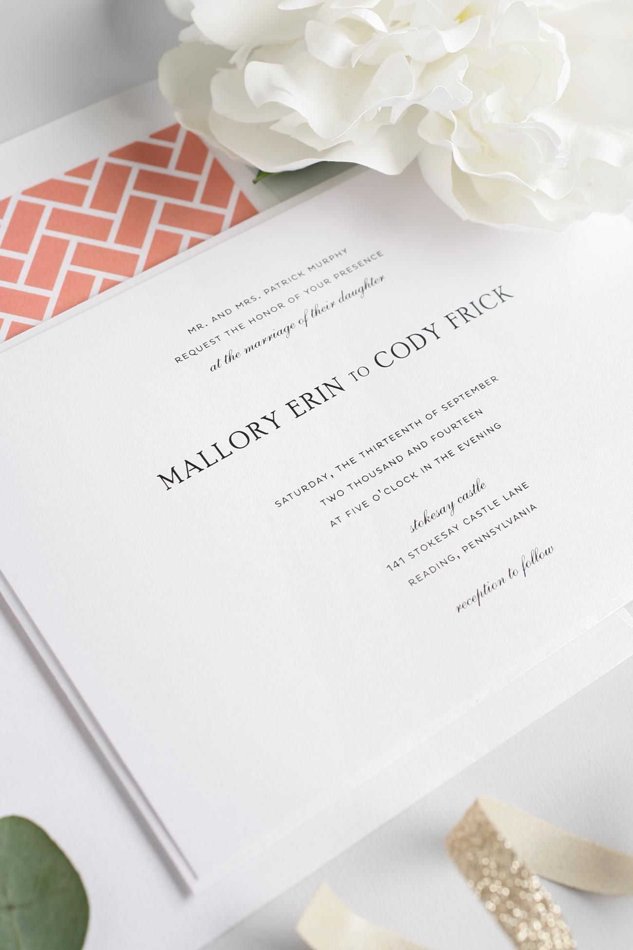 Simple Elegant Wedding Invitations Simple And Elegant Wedding Invitations In Coral Wedding Invitations