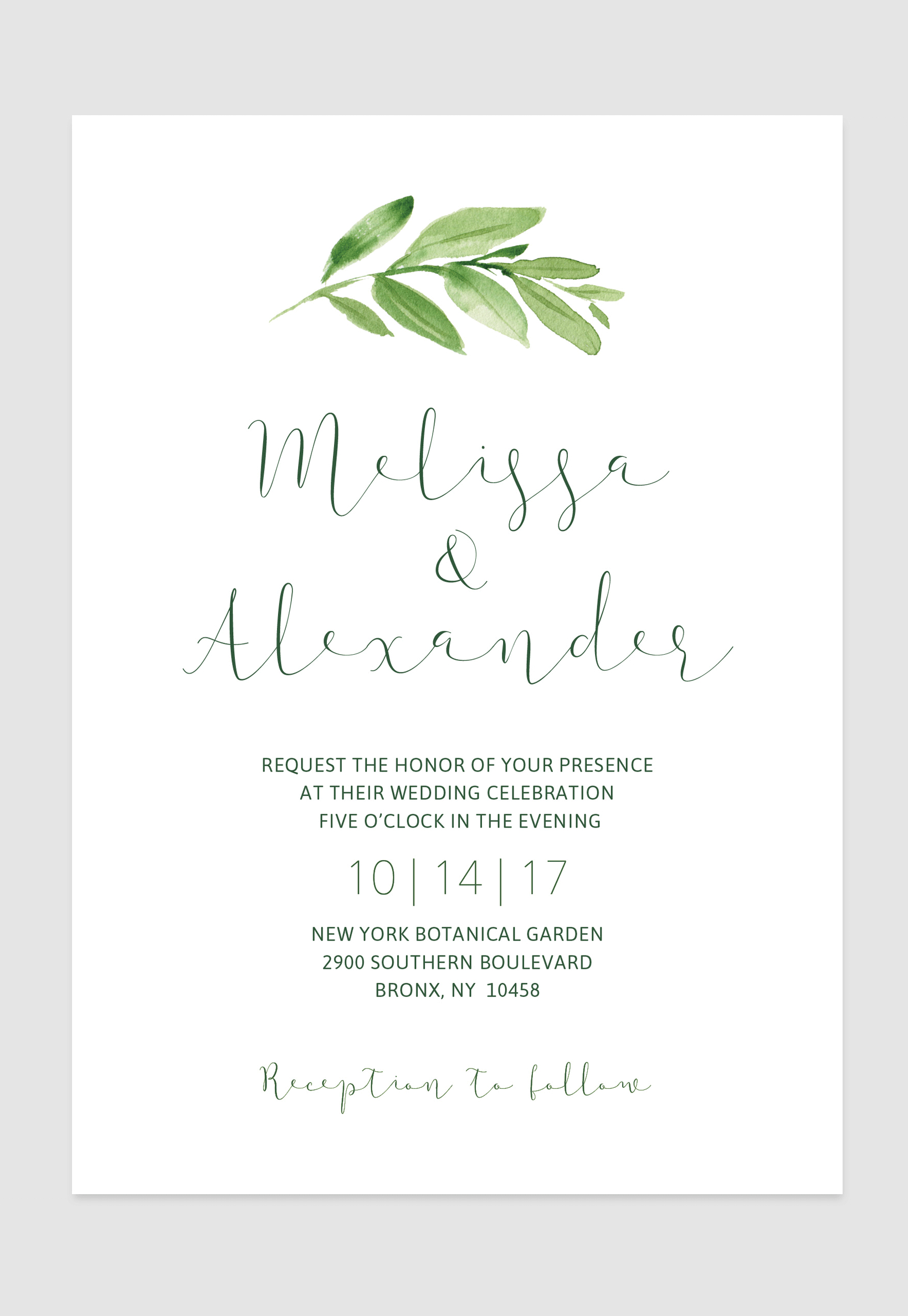Simple Elegant Wedding Invitations Simple Elegant Greenery Invitation For Your Rustic Elegant Boho