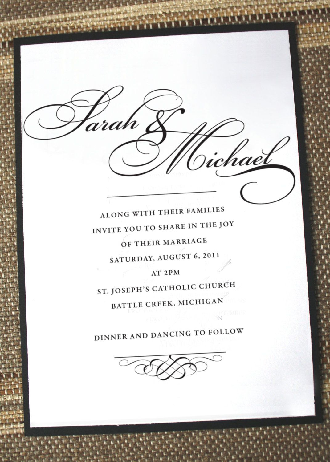 Simple Elegant Wedding Invitations Simply Elegant Wedding Invitation Anna Malie Design On Etsy