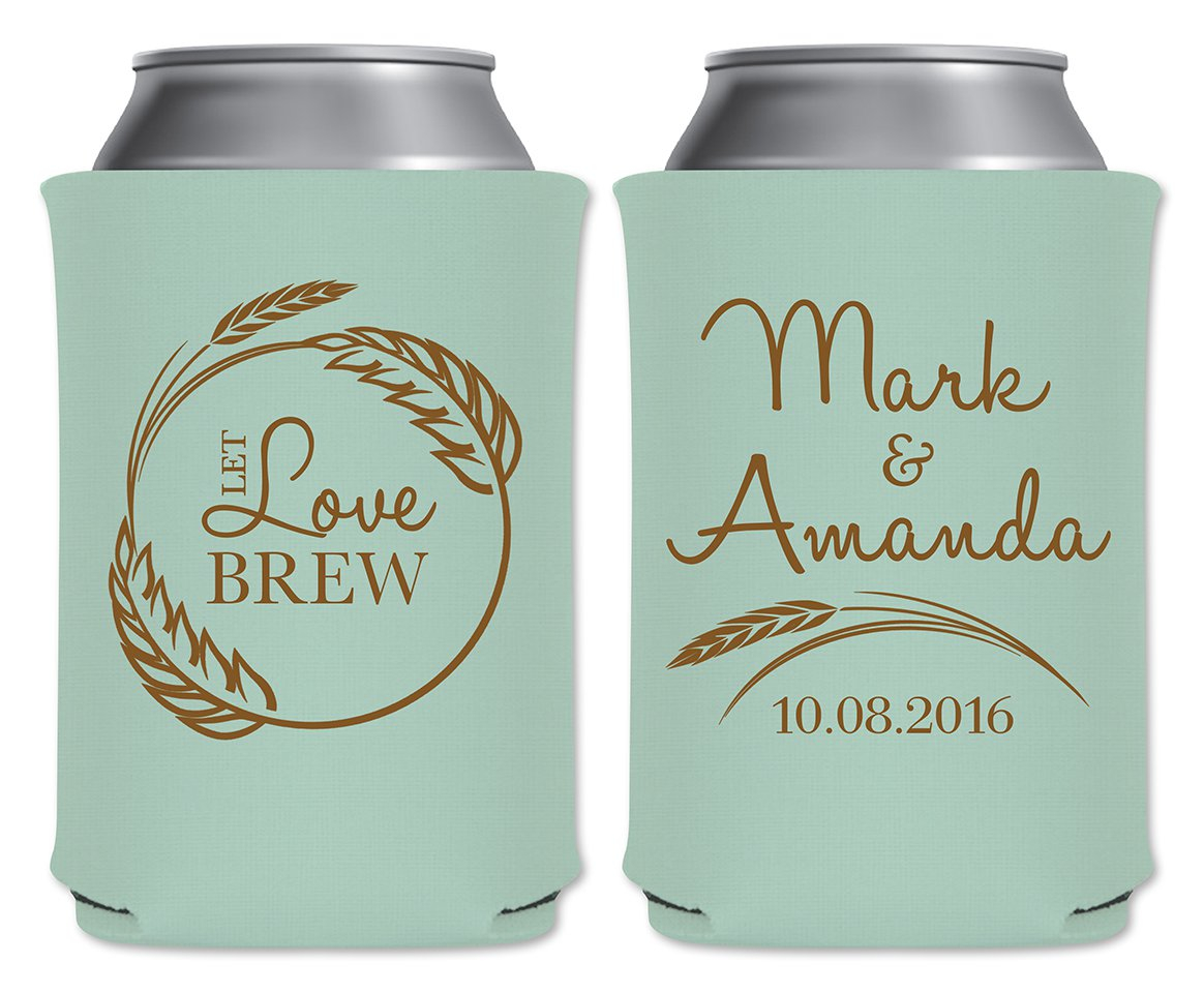 Wedding Koozie Ideas Let Love Brew 2a Neoprene Coolers