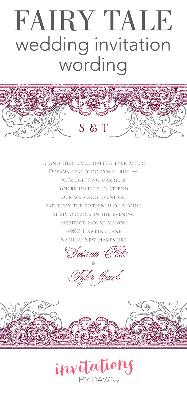 What To Write On A Wedding Invitation Fairy Tale Wedding Invitation Wording Invitations Dawn