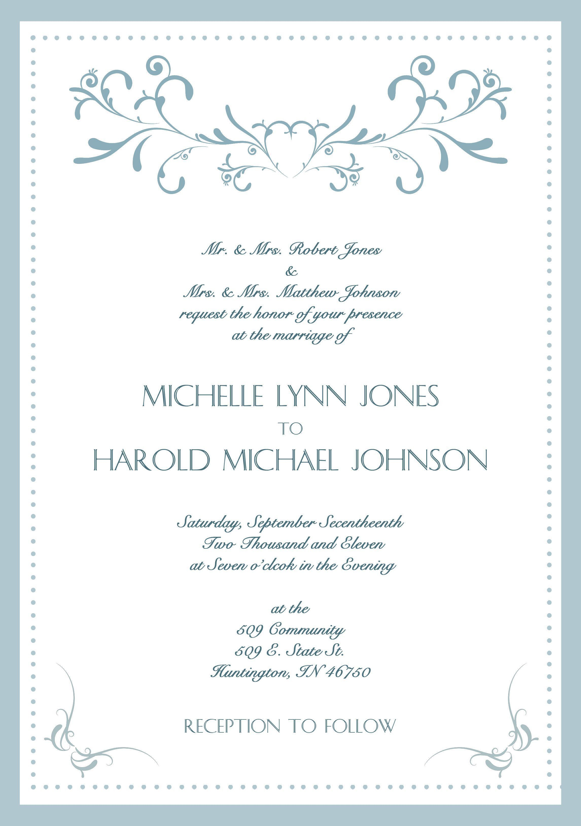 What To Write On A Wedding Invitation Sample Wedding Invitation Cards In English Wedding Invitations In