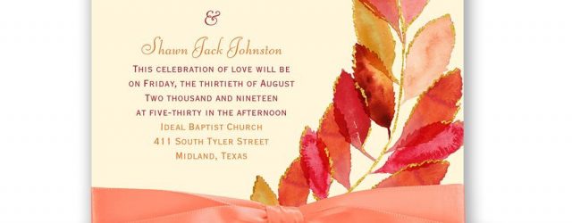 Fall Wedding Invitation Feathered Fall Invitation Invitations Dawn