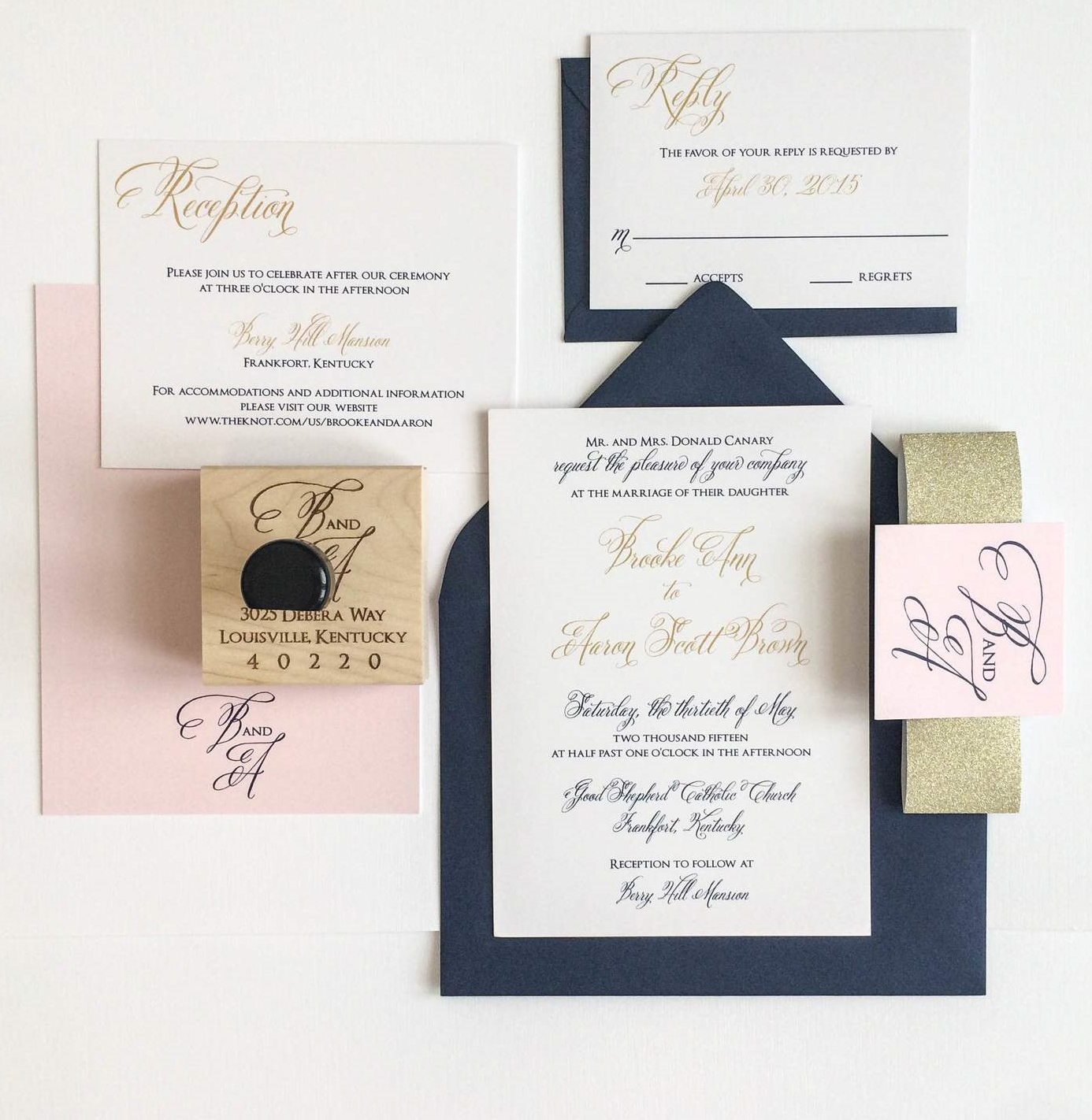 30+ Pretty Photo of Navy And Gold Wedding Invitations - regiosfera.com