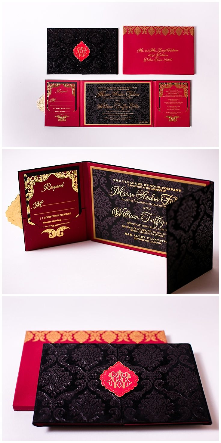 35+ Creative Picture of Red And Gold Wedding Invitations