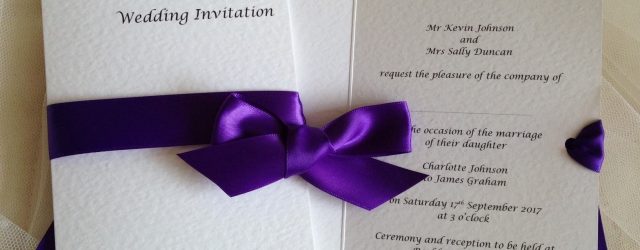 Wedding Invitations With Purple Ribbon Purple Wedding Invitations Purple Wedding Colours